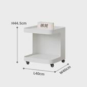 奶油风沙发边几带轮客厅可移动迷你小茶几铁艺床头桌子小推