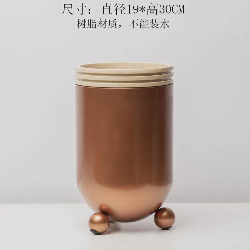 现代轻奢客厅树脂三角花瓶花器软装样板房桌面圆球果盘家居装饰品