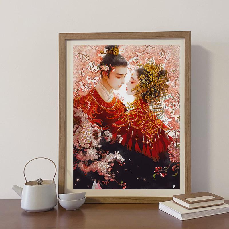 ri0t2023钻石画满钻新人结婚婚礼系列婚礼唯美古风百喜图十字绣装