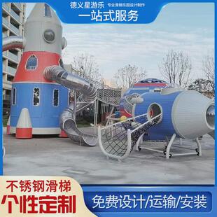 大型户外不锈钢滑梯游乐场设施幼儿园无设备室外组合滑梯游乐动力