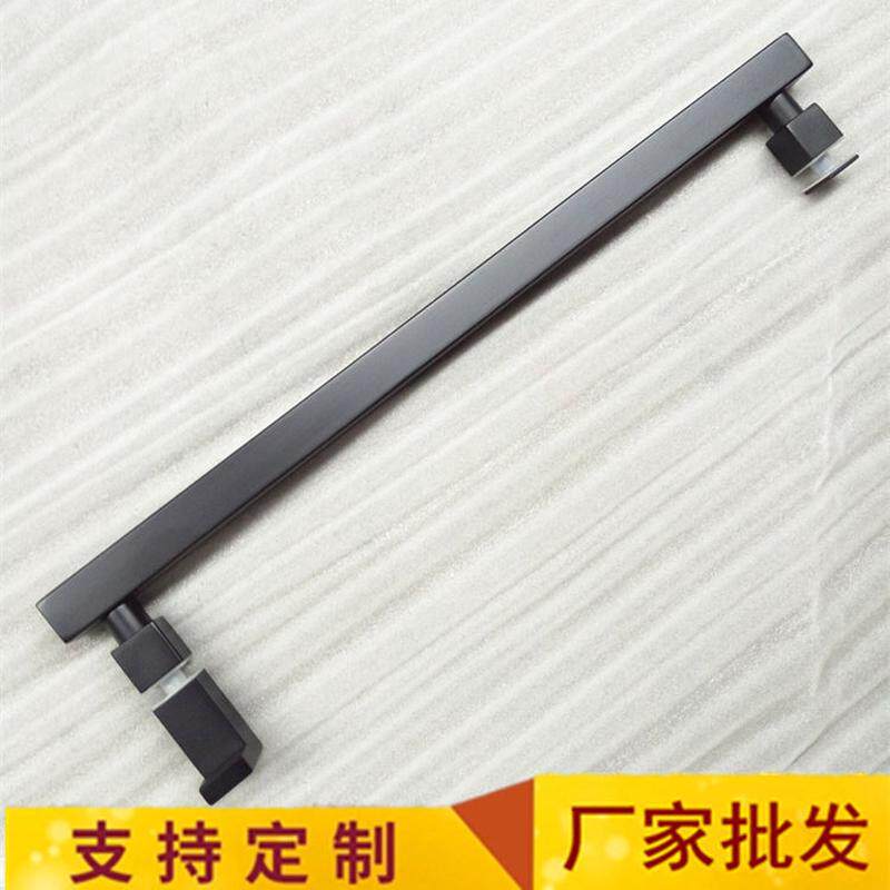 黑色不锈钢拉手 中式长条方形卫生间淋浴房玻璃门把手厂直供