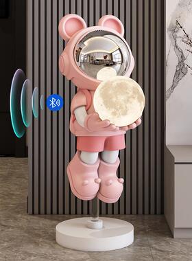 太空人宇航员大型客厅摆件蓝牙音响轻奢高档装饰品落地灯乔迁礼物