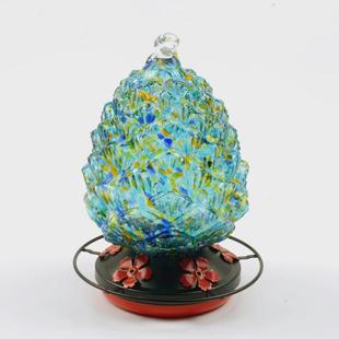 彩绘玻璃蜂鸟喂食器喂水器喂园艺器防蚂蚁挂钩鸟用品