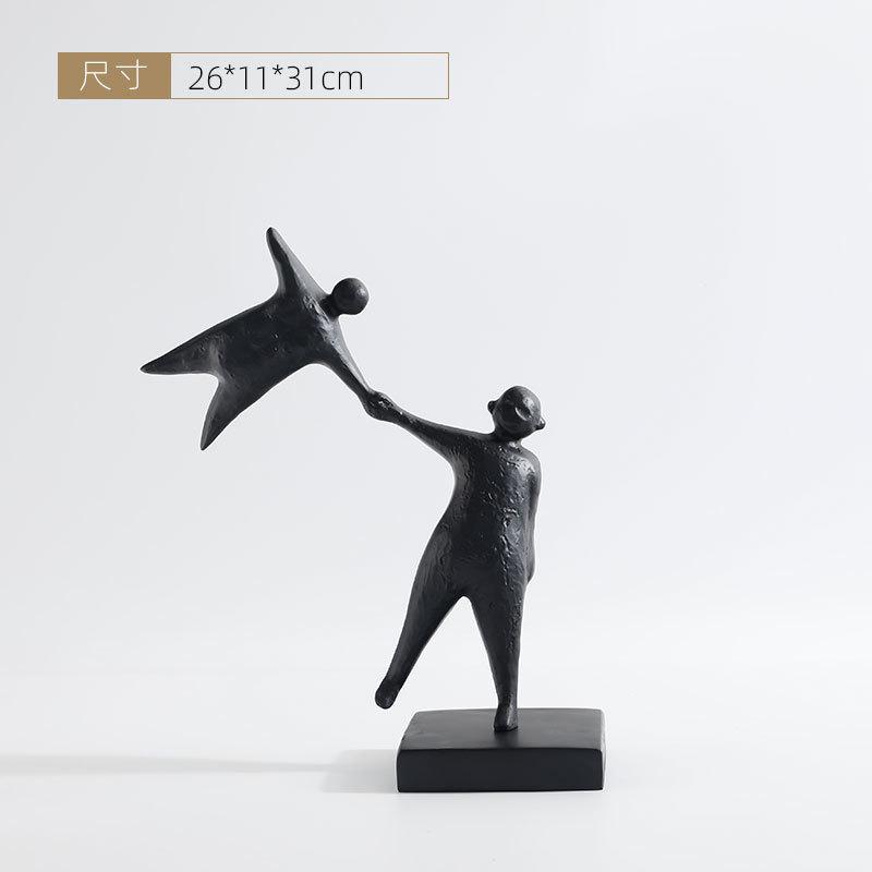 简约现代创意抽象树脂拉手样板房摆件人物客厅电视柜橱窗软装摆设