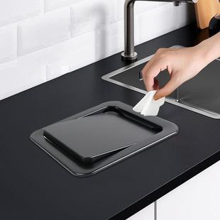 p616盖板台面盖子嵌入式垃圾桶盖摇摆盖厨房橱柜卫生间圆形不锈钢