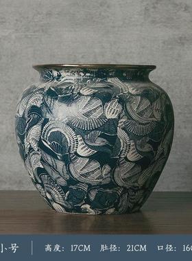 景德镇新中式复古文艺干花插鲜陶瓷花瓶酒店民宿台面装饰品摆件