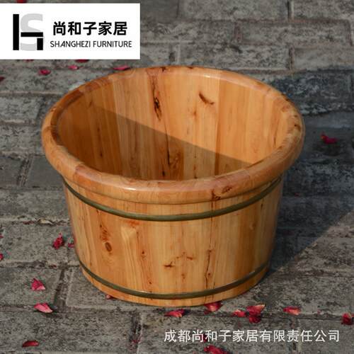 香柏木足浴泡脚桶木盆家用盆洗脚盆双人足疗小木木质实木保温成人