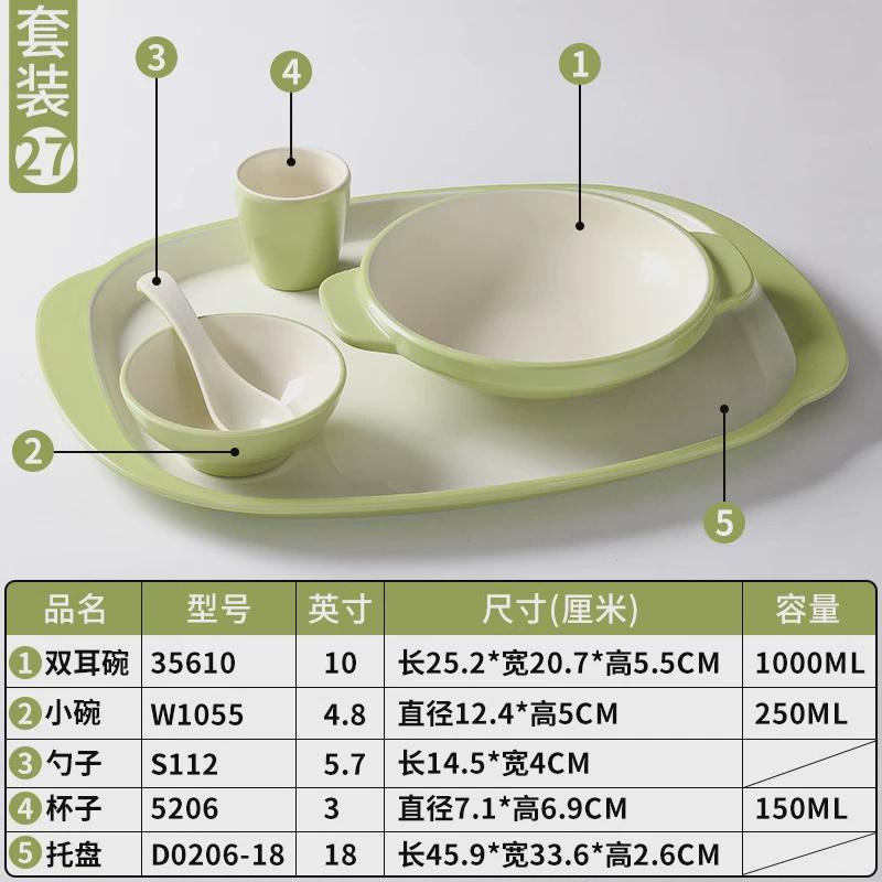 密胺餐具盘子商用饭店学校食堂碗餐盘打饭套餐自助快餐配菜盘托盘