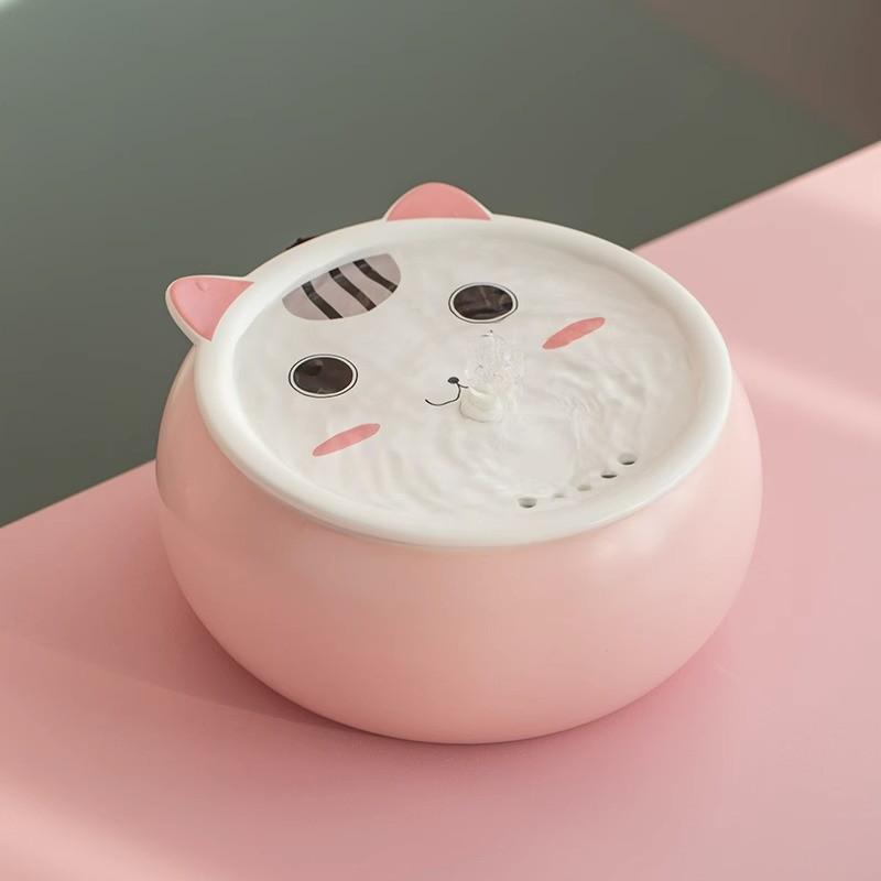 陶瓷饮水器猫咪宠物饮水机恒温加热不湿嘴自动循环活水冬季猫用品