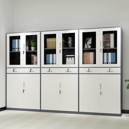 直发文件柜办公室铁皮矮柜子套色档案资料柜钢制带锁储物柜