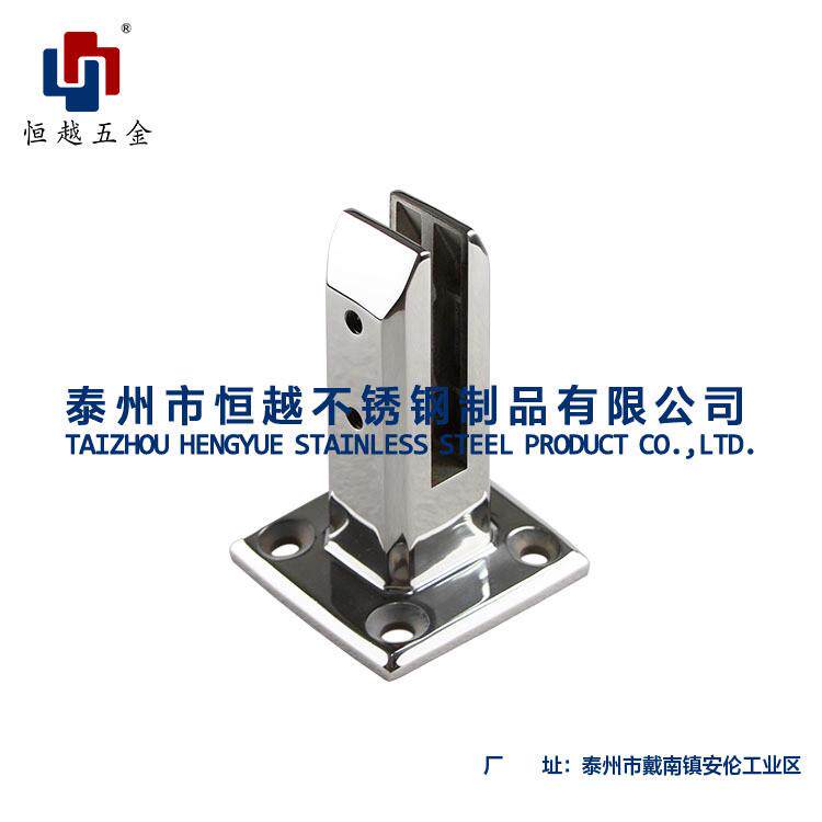 304不锈钢游泳池落地玻璃夹栏杆阳台扶手立柱玻璃固定夹立柱配件