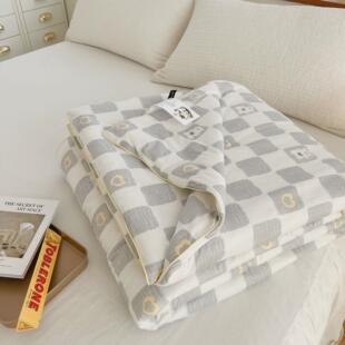 柔der~针织云软软被子小清新卡通印花亲肤柔软裸睡夏被空调房薄被