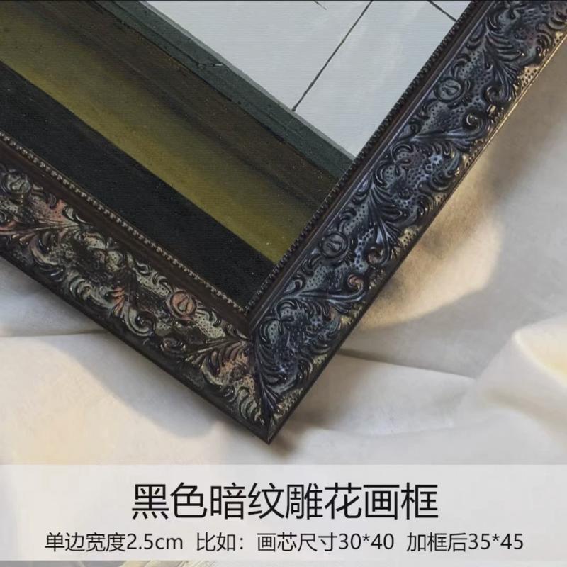 实木欧式艺术微喷肖像油画婚纱照客厅画框复古原木挂画餐厅客厅画