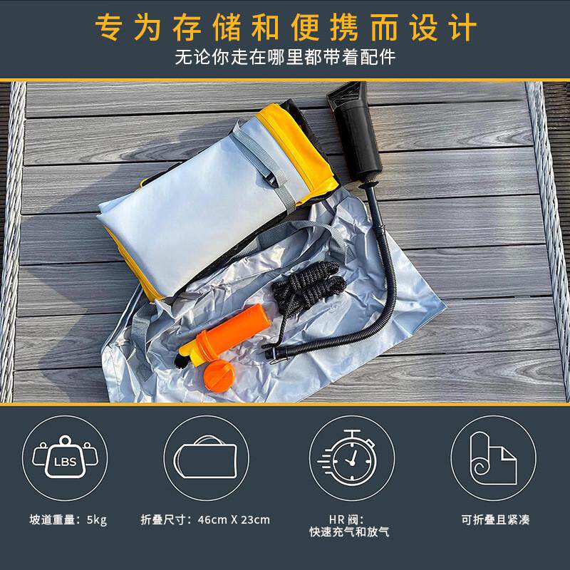 充气水上趴板狗狗爬梯冲浪板EVA防滑垫充气宠物休息水上漂浮平台