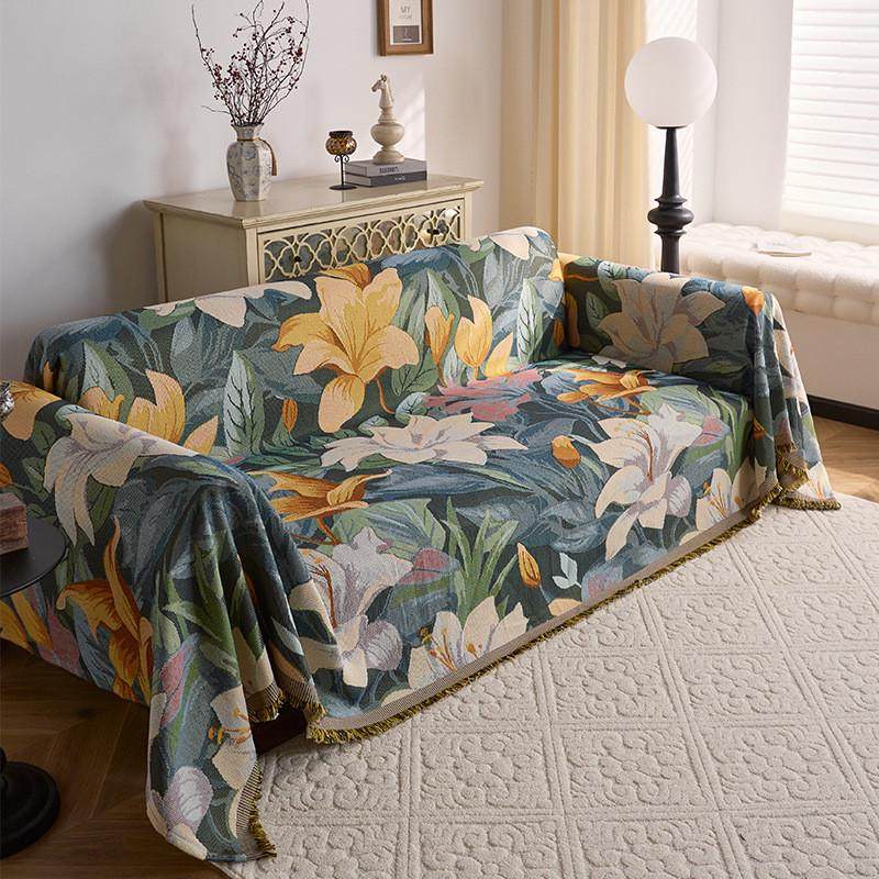 美式乡村繁花沙发巾夏季田园花卉风一片式沙发盖毯全包沙发套罩,居家布艺,沙发垫,淘宝优惠券,粉丝福利购,淘宝优惠卷
