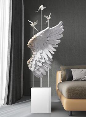 玄关大型落地摆件客厅电视柜旁边进门羽毛办公室摆设乔迁新居礼品