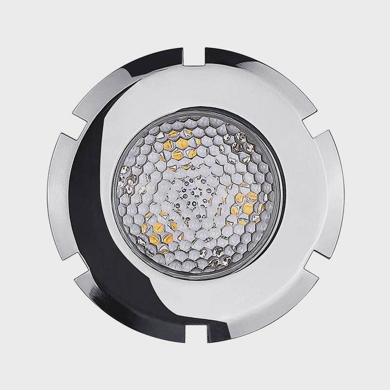 不锈钢1.5寸水下壁灯螺牙接头48MM开孔嵌入式LED游泳池灯水底筒灯