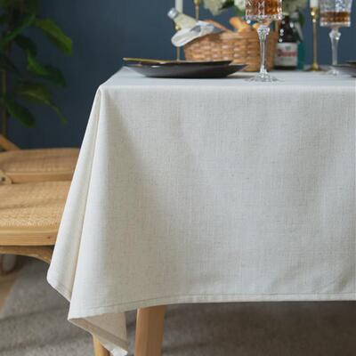 RKT4纯白色桌布婚庆户外生日布置甜品台定制长方形饭店餐厅圆桌