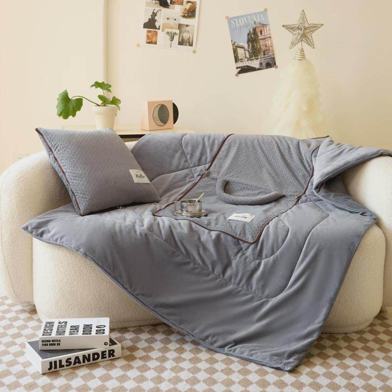 加厚毛绒两用抱枕被纯色汽车靠垫便携手提式办公室午睡可折叠毛毯,居家布艺,抱枕被,淘宝优惠券,粉丝福利购,淘宝优惠卷