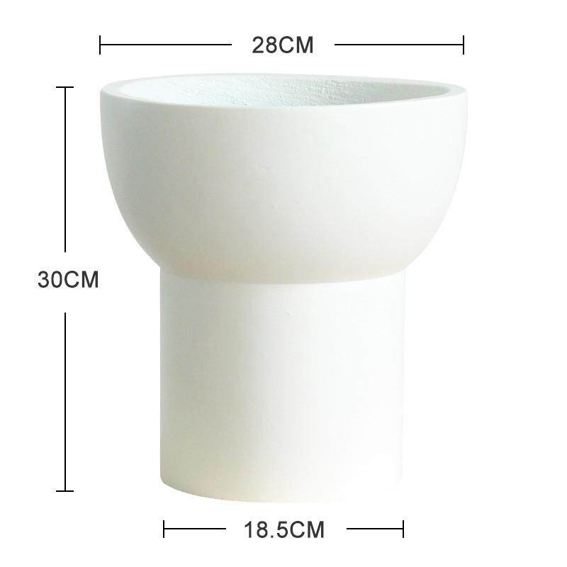 北欧创意落地水泥花盆黑色异形绿植ins盆栽日式高脚陶盆套盆大号