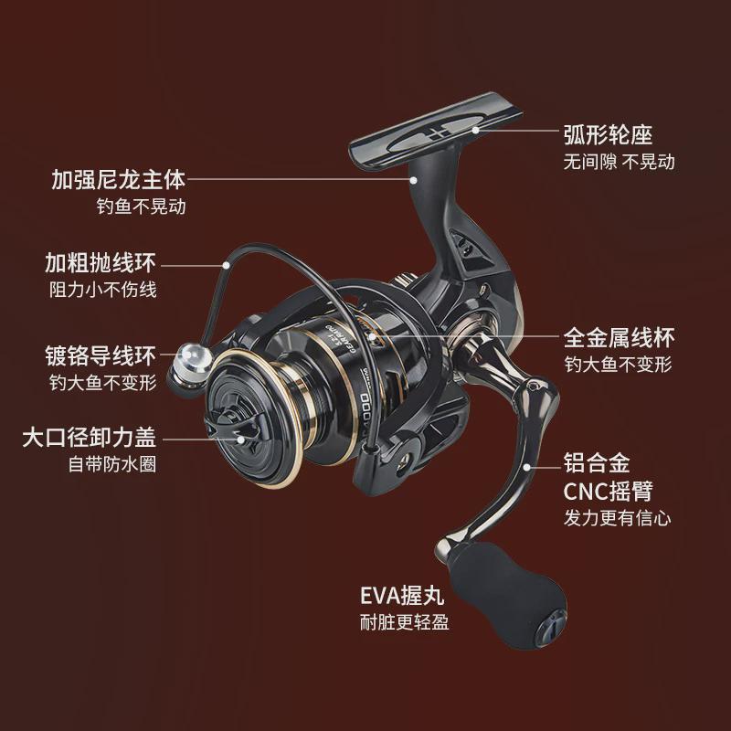 得趣AC全金属纺车轮泛用渔轮远投鱼轮淡海水通用渔线轮渔具批发