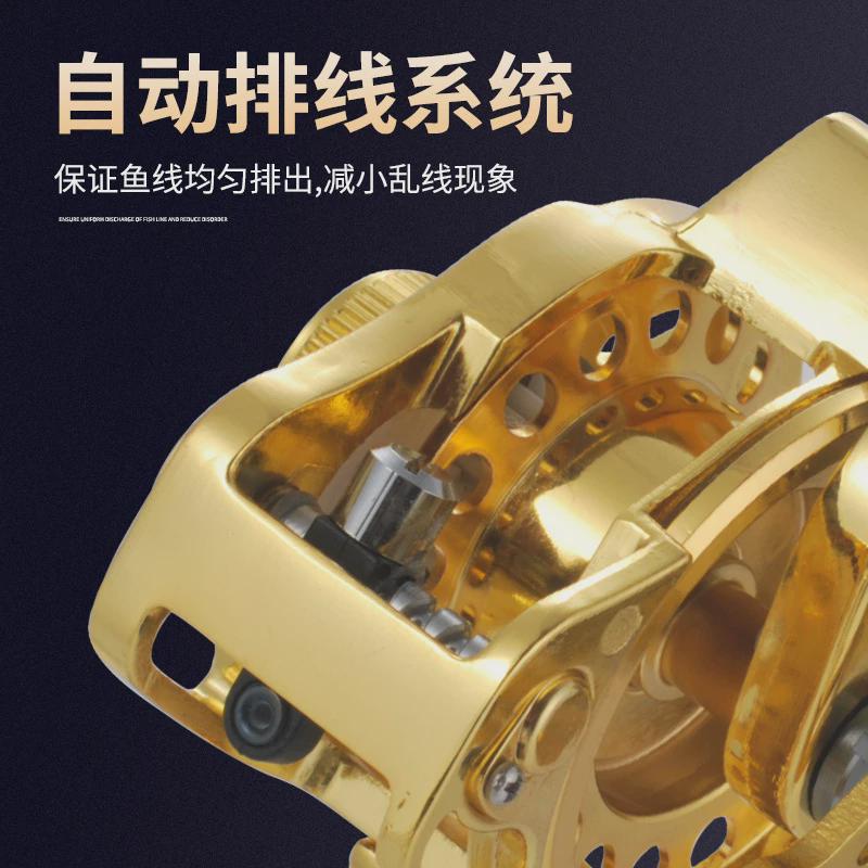 带迈龙自动排线前打轮倍速矶钓轮超轻谷麦轮高脚科泄力全金属渔轮