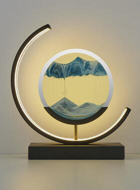 画解压月亮款3d流沙创意小夜灯摆件家居装饰品氛围灯工艺品材料包