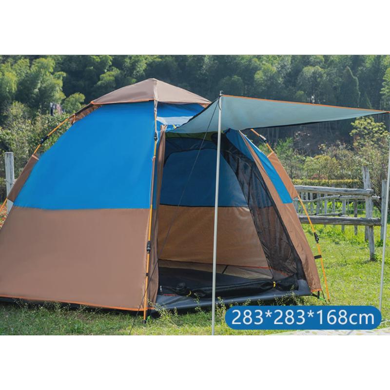 世纪冰川全自动双人双层六角帐篷户外3-4人露营野营防雨速开沙滩