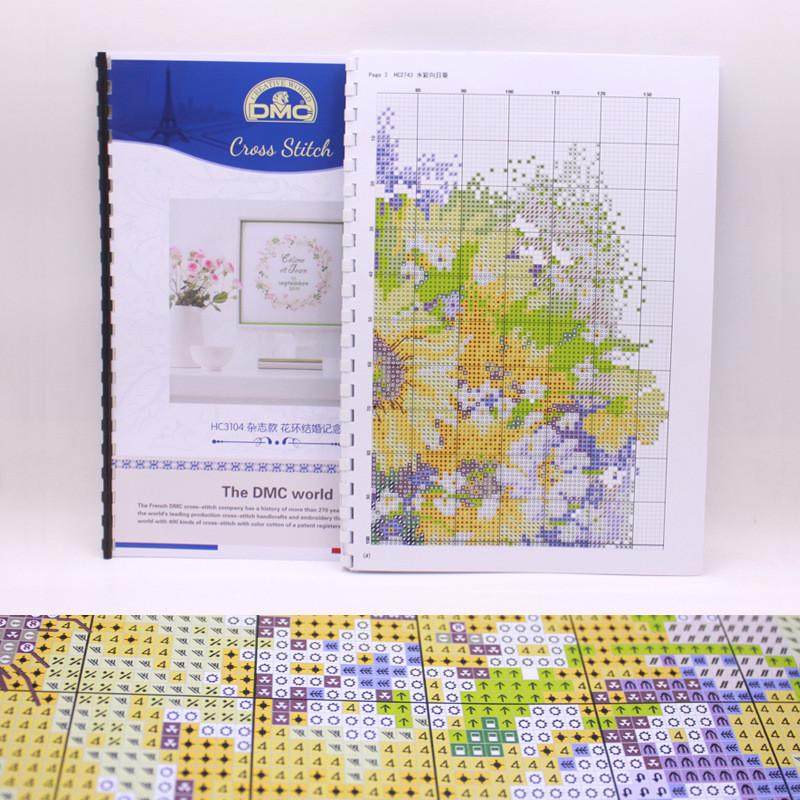 DMC线十字绣客厅新款花草HC2550玫瑰花环卧室挂画爱情印花花卉