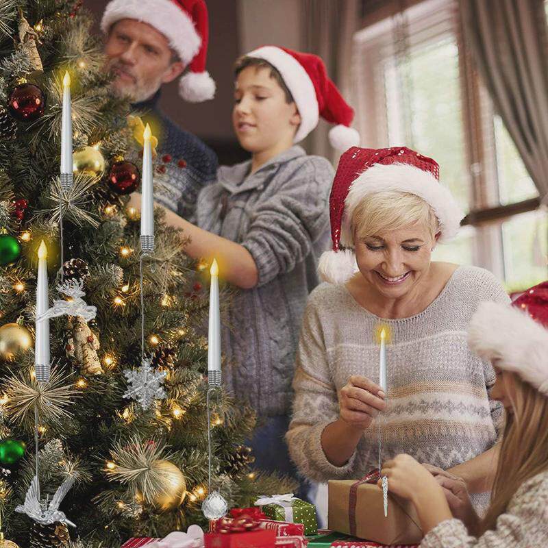 新款圣诞装饰蜡烛led蜡烛灯室内布置氛围感圣诞树挂饰蜡烛灯