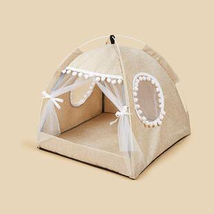 四季 透气可折叠猫房子批发 通用宠物可拆洗帐篷布艺猫狗宠物窝夏季