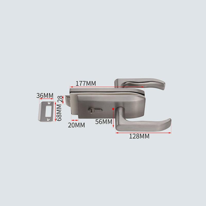 玻璃锁长方形锁锁隔断门锁单双门玻璃门执手办公外装门锁
