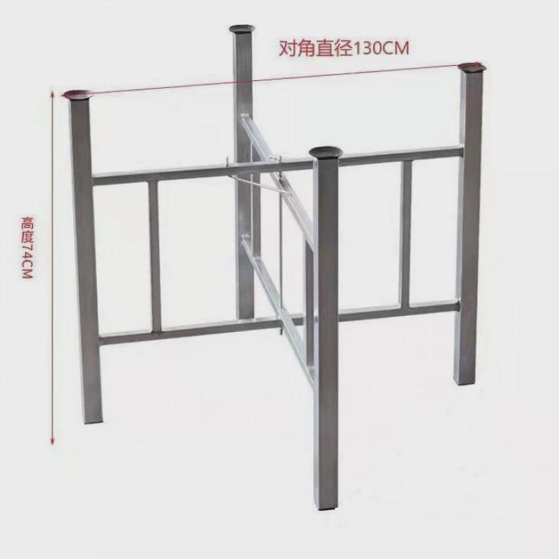 桌子简易镀锌桌腿桌架支架脚可折叠加厚桌脚家用酒店铁艺圆桌架子