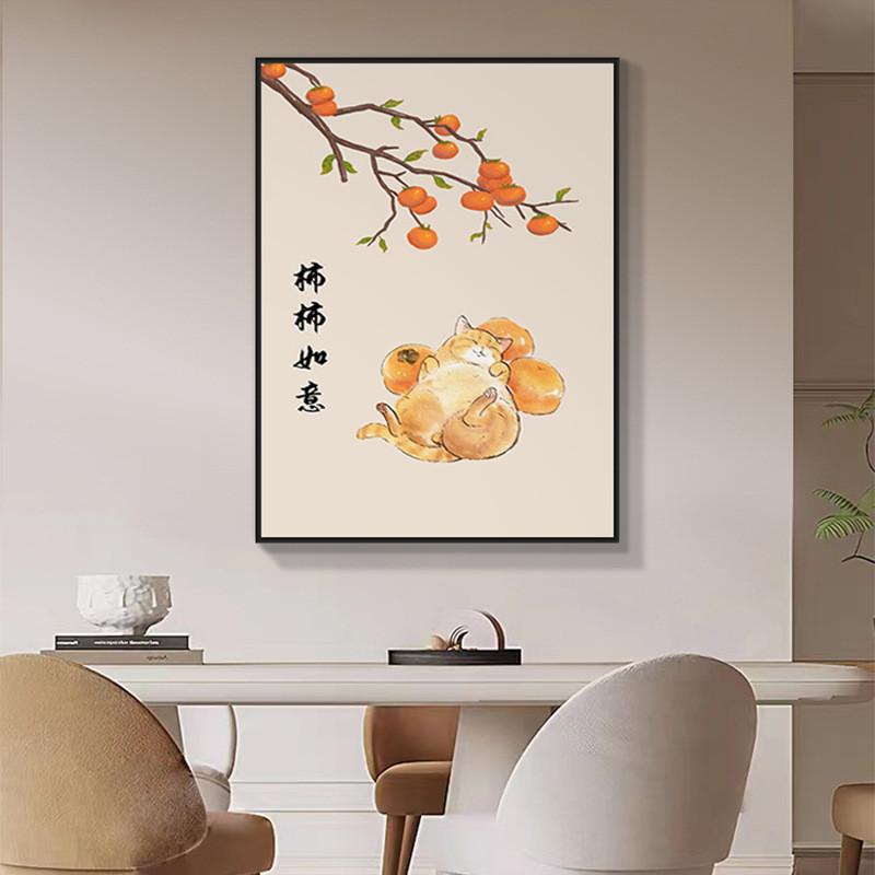 新中式平安喜乐电表箱装饰画配电箱遮挡箱电闸挂画壁画电源开关画