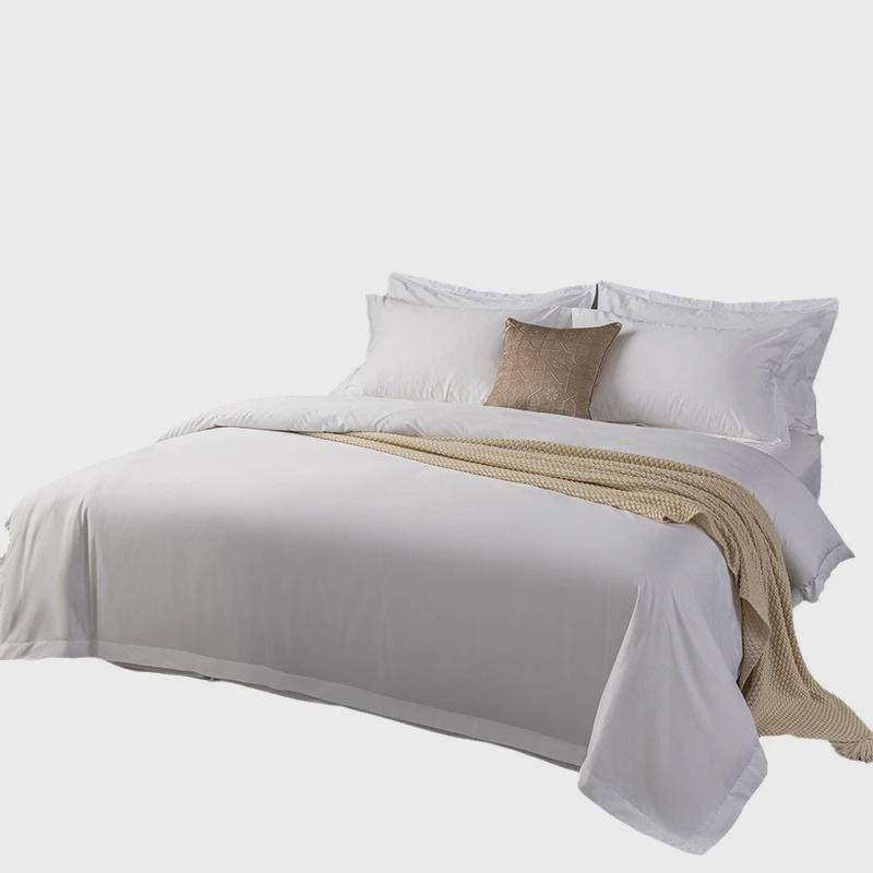 60s白色酒店布草酒店四件套贡缎民宿被套床单枕套宾馆床上用品