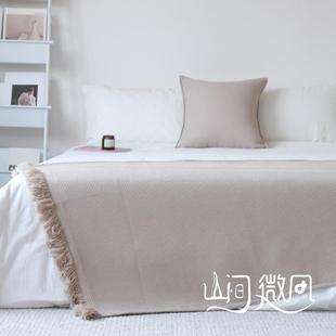 床搭巾床尾毯床尾巾沙发搭毯盖毯民宿酒店客栈ins风毯子绿色新品