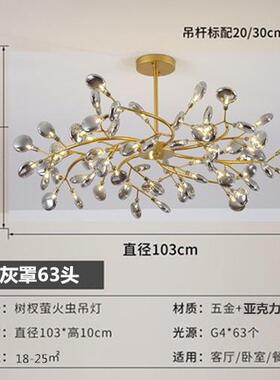 餐厅萤火虫树枝客厅创意家用卧室灯北欧房间灯具led吸顶灯简约