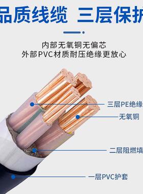 供应铠装电缆供电专用低压高电力电缆yjv224*150+1*70强度铜芯