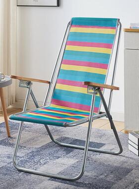 z*z*折叠躺椅成人家用结实凉椅老人简约休闲阳台靠背椅子钢管午睡