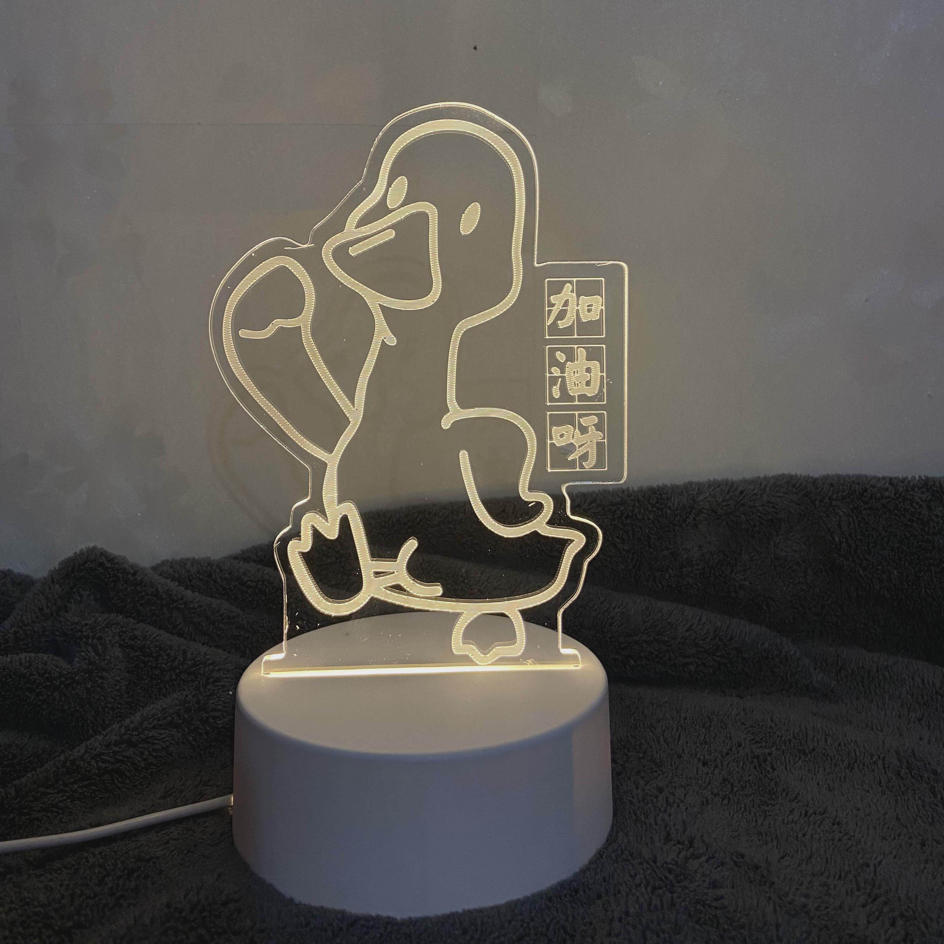 创意小夜灯台灯篮球足球加油鸭摆件男生定制社团纪念礼品学生奖品 - 实物图