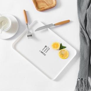 风方形杯子水果家用点心早餐盘子甜品早餐