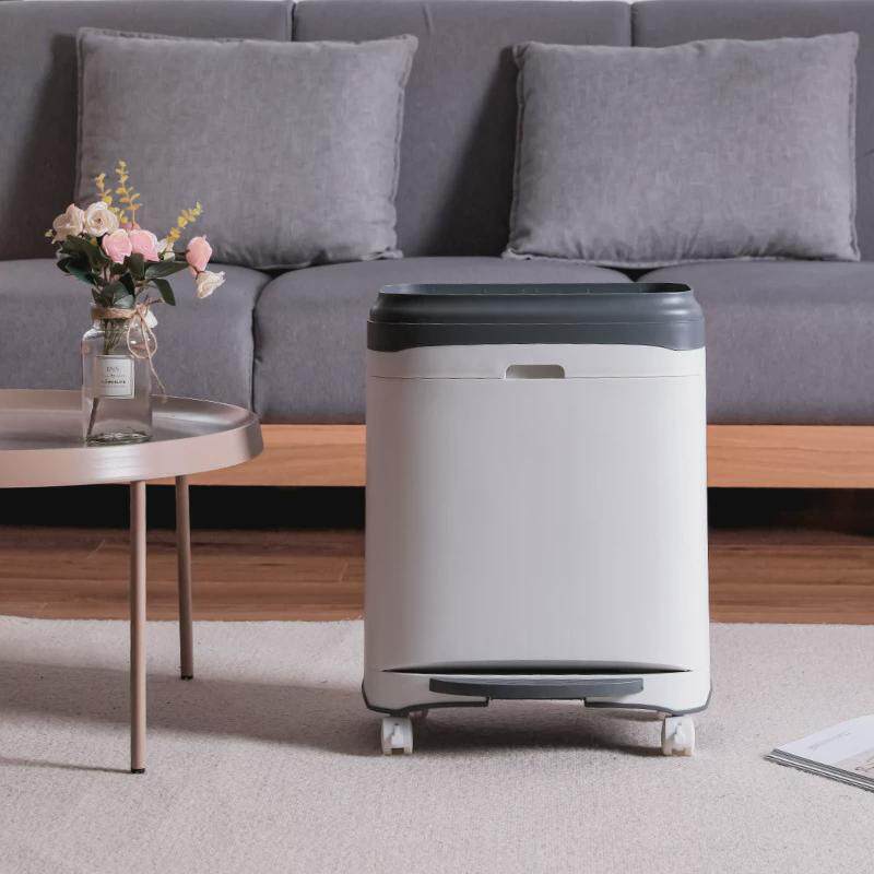 厨房分类按压式塑料带盖双层大号家用脚踩干湿分离日式垃圾桶