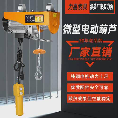 一吨220v小型吊机升降机微型电动葫芦家用卷扬机2吨钢丝绳绞盘