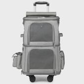 猫包一件起批双层宠物拉杆箱猫包大容量两只透气可折叠宠物外出包