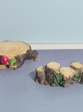 迷你仿真小木桩桥树脂摆件微景观装饰品沙盘盆景爬宠鱼缸沉水造景