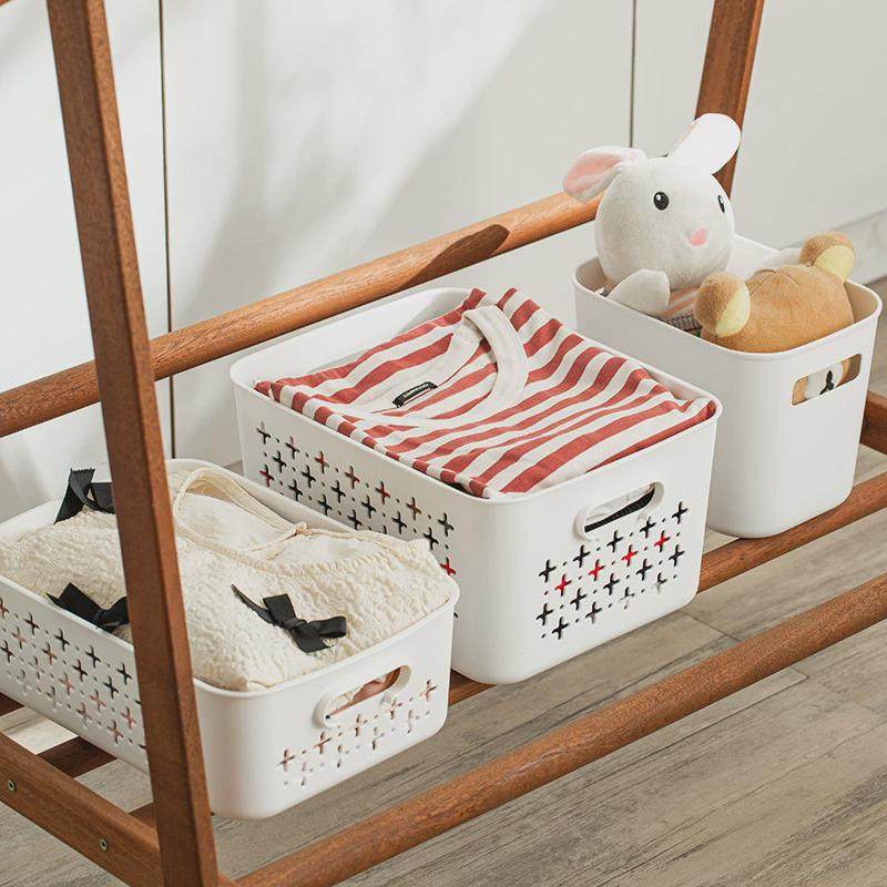 桌面收纳盒长方形零食杂物置物浴室厨房储物日式塑料收纳篮,收纳整理,橱柜收纳筐,淘宝优惠券,粉丝福利购,淘宝优惠卷