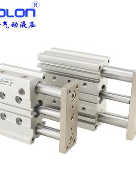 气缸/mgpm20*10/20/50/75/100z三杆mgpl薄型带导杆气缸三轴气缸