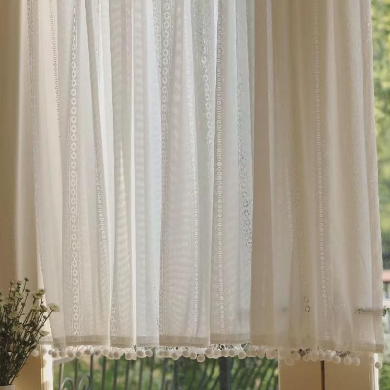 法式窗帘美式遮光蕾丝厨房飘窗窗户门帘卧室客厅阳台安装半帘新款