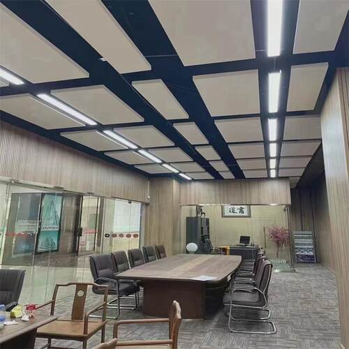 悬浮玻纤吸声体环保级芯材办公写字楼学校走廊消音装饰玻纤板垂片