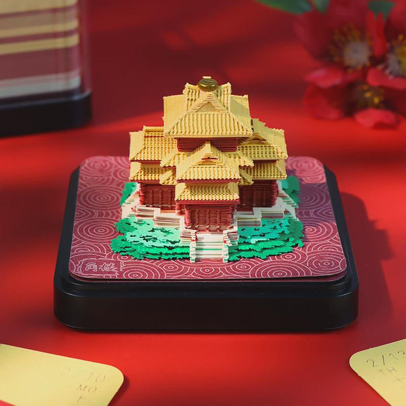 足球摆件纸雕日历2025小全景便签本3d立体便签纸足球模型可定制杯